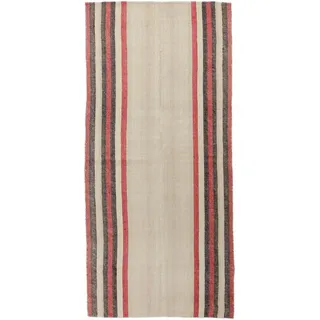 Nain Trading Orientteppich Kelim Fars Antik 112x243 Handgewebter Orientteppich / Perserteppich, rechteckig, Höhe: 5 mm beige|rot