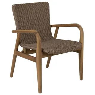 Brafab Gartenstuhl Lilja aus Teakholz, Geflochten beige