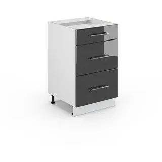 Vicco Schubladenschrank Fame-Line 50 x 51,6 x 82 cm Anthrazit Hochglanz