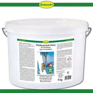 Schacht 5 kg Weißanstrich-Paste Rinde Pflege Obstbäume Zierholz Schutz Frost - - - - - - - - - -