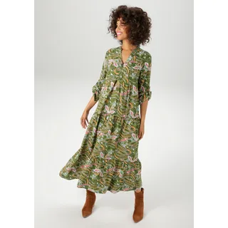 Aniston CASUAL Maxikleid Paisley Grün/Dunkelgelb/Türkis/Schwarz/Pink/Weiß/Blau 48