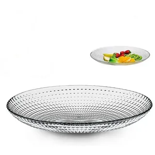 ANILAR Servierteller Servierteller Servierschale Obstschale Servierplatte Obstteller Glas S, Glas