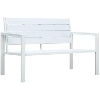 vidaXL Gartenbank 120 cm Weiß