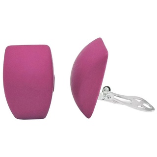 unbespielt Paar Ohrclips Modeschmuck Ohrringe Trapez pink matt 27 x 17 mm Kunststoff, Modeschmuck für Damen