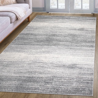 oKu-Tex Designer Teppich, Wohnzimmerteppich Mercur, weicher Webteppich grau meliert, modernes Design, 80 x 150 cm, Schadstofffrei nach Öko-Tex Standard 100