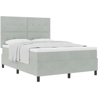 vidaXL Boxspringbett 140 x 190 cm Hellgrau