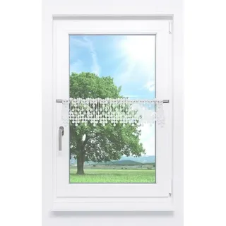 Plauener Spitze® Scheibengardine Pearl (1 St), transparent, HxB 18x40cm weiß 40 cm x 18 cm