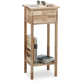 Relaxdays Beistelltisch Braun Walnuss 80 x 31,9 x 30 cm