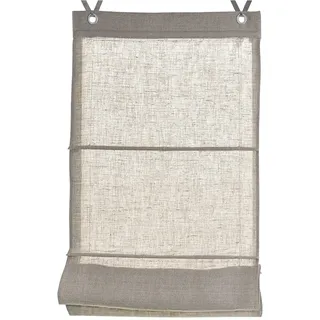 Raffrollo KUTTI "Metis" Gr. 1, beige (naturfarben), B:45cm H:140cm, Obermaterial: 100% Leinen, Raffrollos, einfarbig, blickdicht, 100% Leinen, mit Edelstahlhaken, pflegeleicht