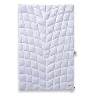 SCHLAFKÖNIG Sommer Daunendecke 155 x 220 extra leicht - kuschelige Sommerbettdecke, gefüllt mit 1A Neue 100% Daunen Klasse 1 für Allergiker geeignet, für erholsamen Schlaf