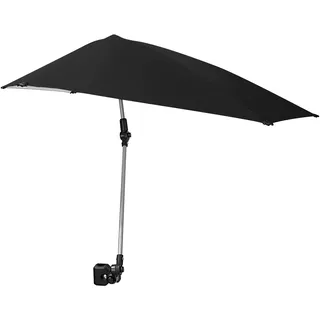 Versa-Brella Verstellbarer Sonnenschirm - 107 cm, mit 360° 3-Wege-Schwenk, UPF 50+ Schutz, leicht & kompakt für Stühle, Kinderwagen, Strand, Camping, Sport und Outdoor-Aktivitäten - Schwarz