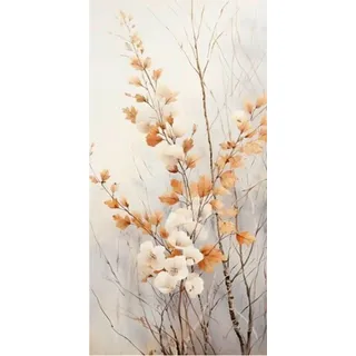 Euroart Wandbild 30 x 60 cm Soft Nature On Silver III Metall Beige