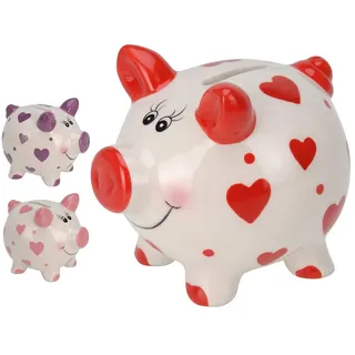 EDP 90391 Sparschwein mit Herzen, Mehrfarbig, Vinyl, Einheitsgröße