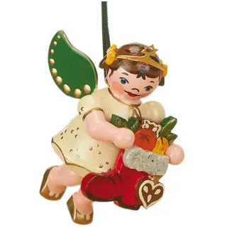 Hubrig Baumbehang Engel mit Nikolausstiefel, Höhe: etwa 6cm, Erzgebirge