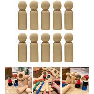 10 Holz Figuren zum Bemalen Männer Holzdeko zum Basteln Spielen DIY Deko für Weihnachten Weihnachtsdeko Tischdeko