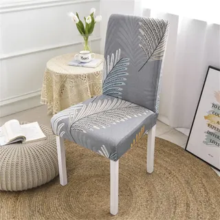 ZZDXL Stuhlhussen 6er Set Grau Stuhlbezug für Esszimmerstühle,Stuhlhusse Stretch,Stuhlhussen Schwingstuhl Waschbar, Hussen für Stühle Mit Gummiband,Stuhlhusse Moderne