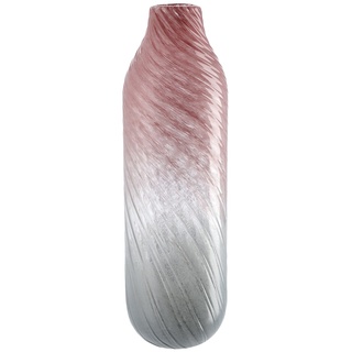 Vase , rosa/pink , Glas  , Maße (cm): H: 45,5  Ø: 14