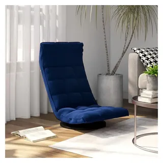 vidaXL Bodenstuhl Drehbar Blau Samt