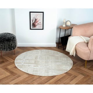 Teppich My Favorite, Myflair Möbel & Accessoires, rund, Höhe: 10 mm, Kurzflor, Retro-Style, besonders weich durch Microfaser beige|grau|weiß