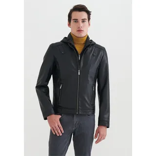 Outdoorjacke PIERRE CARDIN, Herren, Gr. L, schwarz, 100% Polyester, unifarben, normal, ohne Ausschnitt, Jacken Outdoorjacke, aus Kunstleder