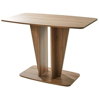 Rodnik Esstisch Polaris 110x70 cm, Säulentisch, Tisch platzsparend, abgerundete Ecken, kompakt, elegant (Nussbaum)
