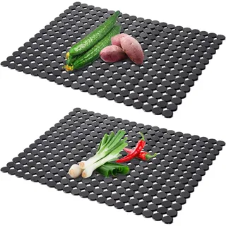 2 Stück Spülbeckeneinlage 40 x 30 Spülbeckenmatte Gummi Küche Matte Zuschneidbar