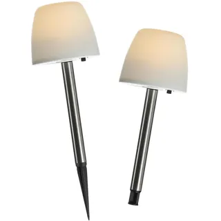 MARELIDA Solarleuchte Kunststoff H: 28 cm 2er Set weiß