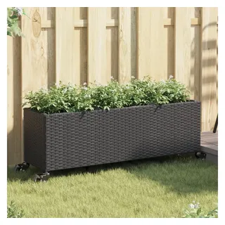 vidaXL Pflanzkübel mit Rollen 107 x 32 x 38 cm Schwarz
