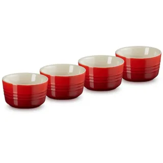 Le Creuset Mini Förmchen aus Steinzeug, je 100 ml, Kirschrot,
