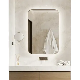 BD ART - Wandspiegel - Badspiegel - Spiegel Groß - Mirror - Ganzkörperspiegel - mit LED-Beleuchtung - Bad Wand Spiegel mit Beleuchtung - (Luna_ZR, 50 x 70 cm)