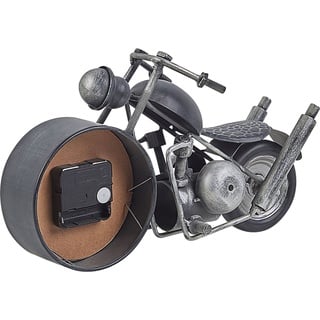 Beliani, Tischuhr, Tischuhr schwarz / silber Motorradform 19 cm BERNO