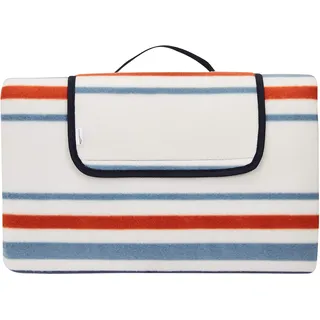 Amazon Basics Picknickdecke, campingdecke mit wasserdichter Unterseite, Meeresstreifen, 200 x 200 cm
