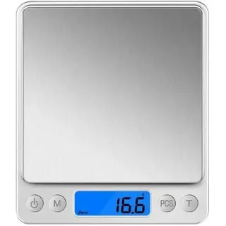 Küchenwaage, elektronische Präzisionswaage 0,1 g / 3 kg, kleine Schmuckwaage mit Tara- und PCS-Funktion, Lebensmittelwaage zum Backen, Küche, Café