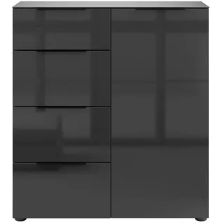 manjana möbel Kommode 90 x 98,7 x 40 cm Anthrazit matt / Schwarz
