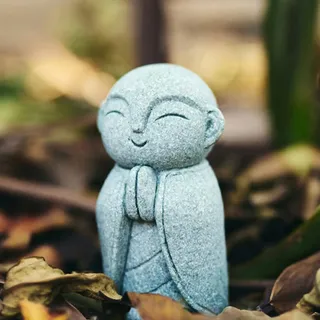 OwMell Japanische Jizo Mönch Buddha Statue Figur Aquarium Garten Dekor