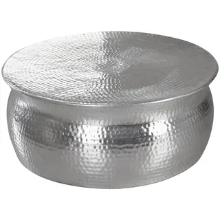 Wohnling Couchtisch Rund Silber Aluminium 75 x 31 x 75 cm