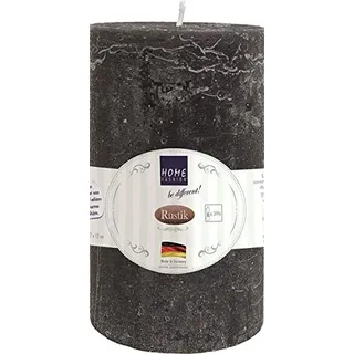 Kerze Stumpen Rustik black - schwarz Ø 7cm, Höhe 12cm
