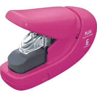 Plus Japan Heftgerät ohne Klammern pink Packung mit 5 Stück
