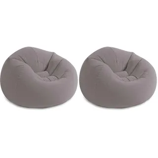 Intex Beanless Bag Chair Inflating Furniture - Bean Bag - 1.14 m x 1.14 m x 71 cm, Grey (Packung mit 2)