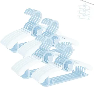 HGYZE Baby Kleiderbügel Kinder Antirutsch, 29-37cm Ausziehbare Kinderkleiderbügel mit Hosenständer, Kunststoff & Stapelbare Mitwachsende Kid Hanger Ideal für Kinderbekleidung, 20 Stück Babybügel