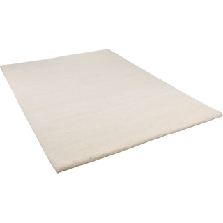 Wollteppich Maloronga Uni, THEKO, rechteckig, Höhe: 24 mm, echter Berber Teppich, reine Wolle, handgeknüpft weiß 200 cm x 300 cm x 24 mm