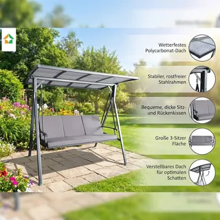 prestige home living outdoor Hollywoodschaukel Grau 3-Sitzer