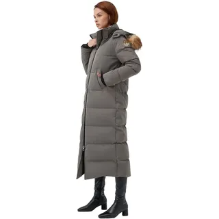 Fitouch Waukee Damen Lange Daunenparka | 750+ Fillpower-Isolierung Outwear | Volllängenjacke | Wasserabweisende Pufferjacke | BalanceWarmer-Verhältnis | Schwarz | Größe XL - XL