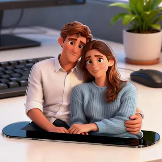 VEELU Personalisierte Cartoon Figuren aus Foto, 3D Figuren vom Foto aus Acryl oder Holz, Fotogeschenke Personalisierte Valentinstag Jahrestag Geschenke für Familie, Freunde & Paare