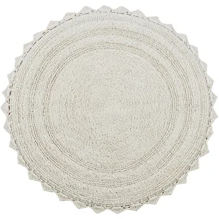Better Trends Lilly Crochet Badteppich, rund, waschbar, 100% Baumwolle, wasserabsorbierend, Badematten, wendbar, für Dusche, Schlafzimmer oder Heimdekoration, Elfenbeinfarben, 61 cm