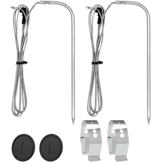 Carkio 2-Pack Replacement Meat Probes for Masterbuilt with Grill Clips and Probe Grommet,Fit for Masterbuilt Gravity Series 560/800/1050 XL Digital Charcoal Grill+Smoker Accessories,BBQ Temp Probe