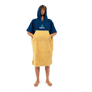 Surflogic Navy/Beige Poncho Umziehen Kabine Handtuch warm