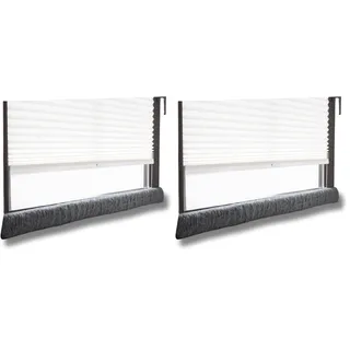 K. & N. Schurwolle 551 Schurwoll-Zugluftstopper für Fenster 120 cm, Anthrazit (Packung mit 2)