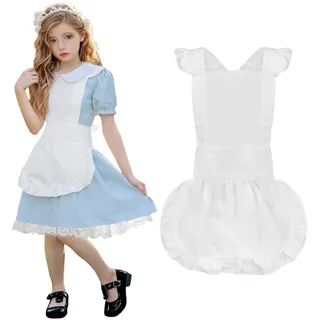Aspire Latzschürze Weiß Rüschen Retro Schürze White Pinafore für Cosplay Party