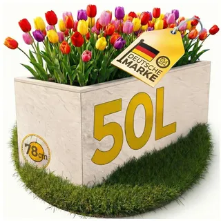 ONDIS24 Pflanzkübel Ondis24 Blumenkübel Vulkano, 50L Blumenkasten (1 St), mit cleverem Wasserspeicher am Boden grau